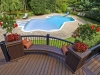 Curved Deck with Stone Pool Patio near Morristown NJ