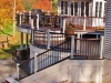 Bi-Level Trex Curved Deck with Stairs and Railing- Amazing Deck