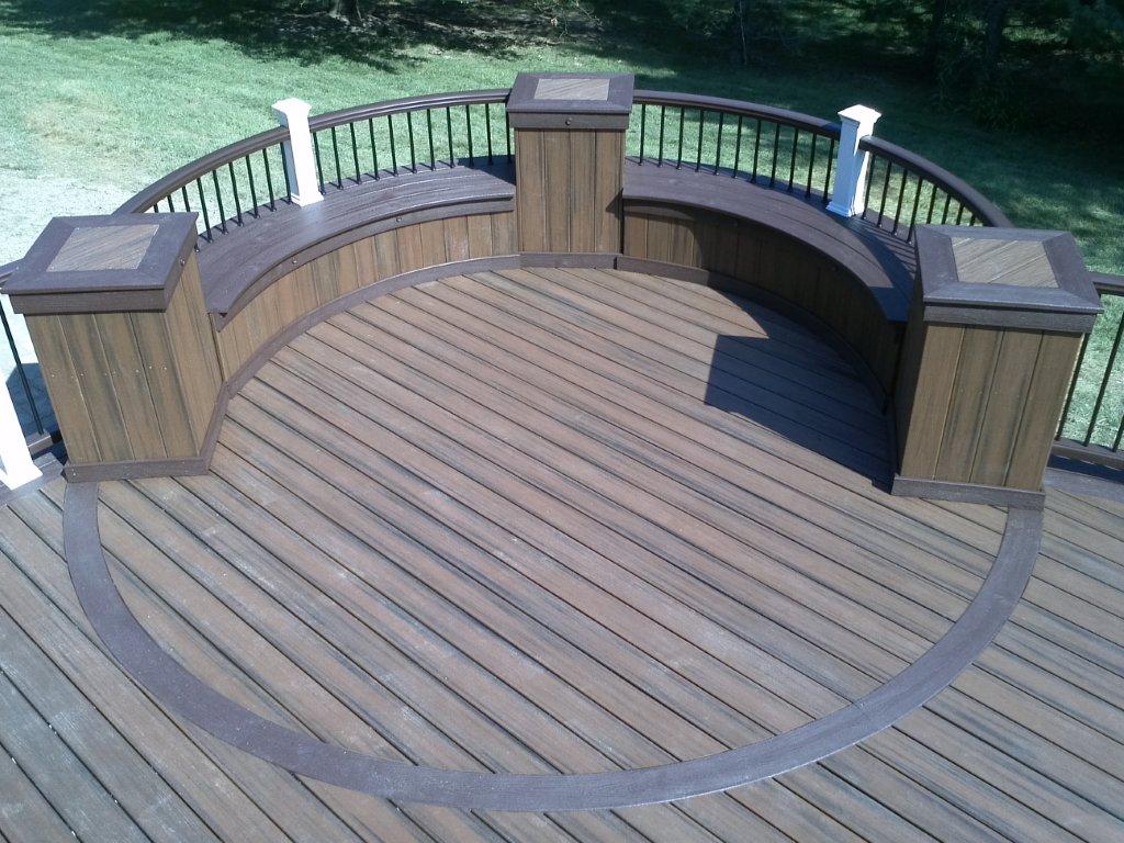 Rounded Trex Deck Bench- Amazing Deck