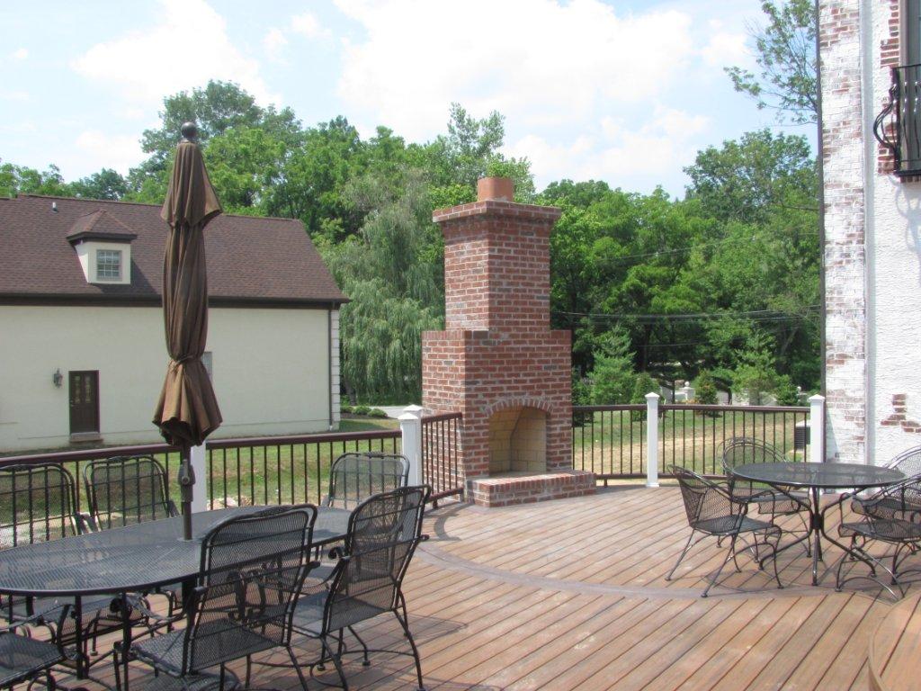 Outdoor Patio with Outdoor Fireplace- Amazing Deck