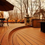 Custom Curved Trex Decking with Fall Decor- Amazing Deck