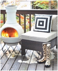 Small Chimnea Outdoor Firepit Design- Deck Fireplaces- Amazing Deck