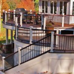 Multiple Level Curved Deck Design with Stairs and Railing- Amazing Deck