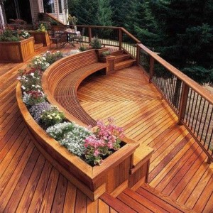Curved Deck Designs with Built In Planter- Amazing Deck