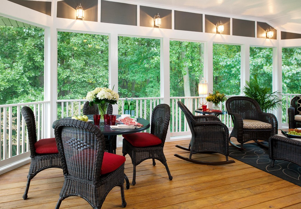 Decorating ideas for screened in porches- patio builder near me- amazing deck