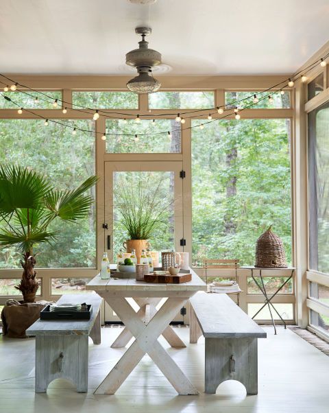 String lights deals in screened porch